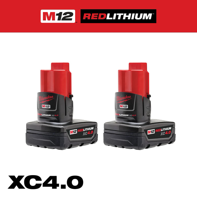Milwaukee 48-11-2442 M12™ REDLITHIUM™ XC4.0 Battery Two Pack