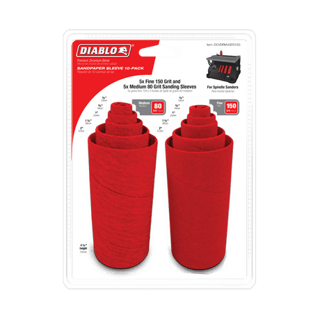 DIABLO DCVDRMVGPS10G Assorted Sanding Sleeves (10-pk)