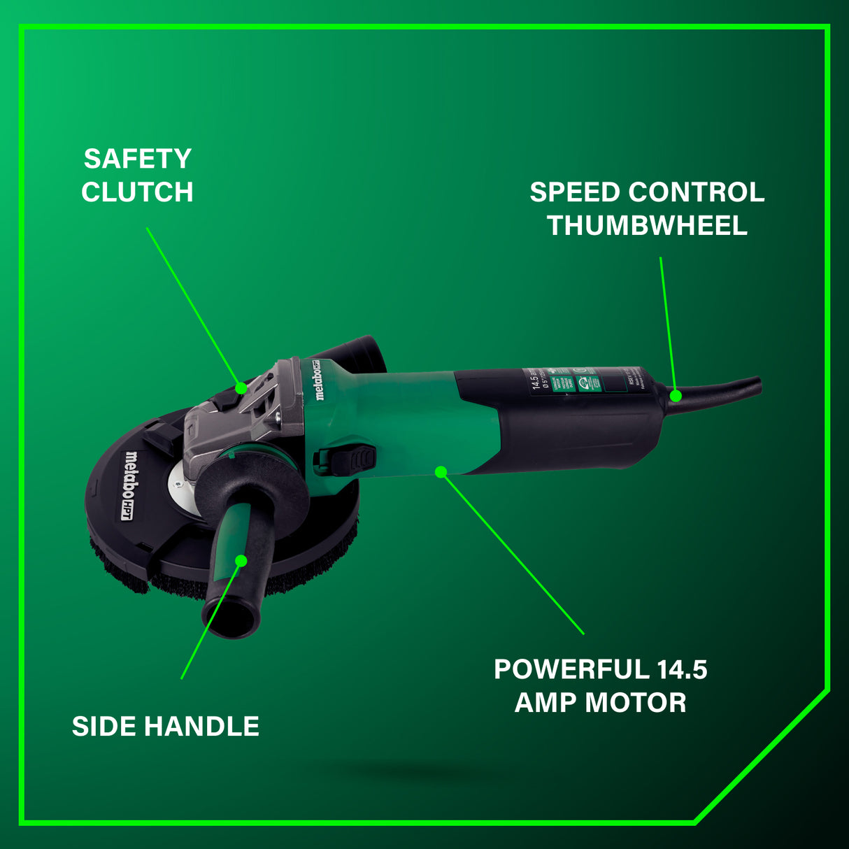 metabo HPT 5" 14.5 Amps RSEV 17-125 Renovation Grinder (Concrete)