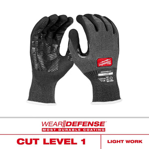 Milwaukee 48-73-6910 Cut Level 1 Nitrile Dipped Gloves with WEAR-DEFENSE Protection main image