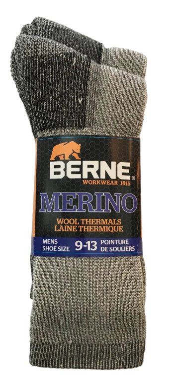 BERNE MERINO Wool All Purpose Crew Socks - 2 Pack - Mississauga Hardware Centre Inc