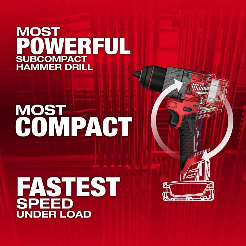 Milwaukee 3404-21 M12 FUEL™ 1/2 in. Hammer Drill Driver Kit
