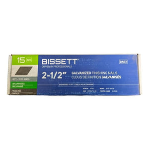 BISSETT 15GA Galvanized Angled Finishing Nails - Mississauga Hardware Centre Inc