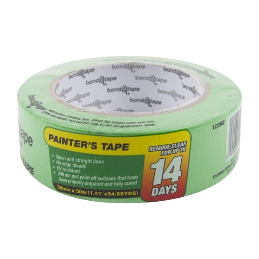Bond - n - Tape Painters Tape 36mm x 50m Green - Mississauga Hardware Centre Inc