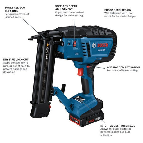 Bosch 18V Brushless 18 - Gauge Brad Nailer Kit with (1) 2 Ah Standard Power Battery - Mississauga Hardware Centre Inc