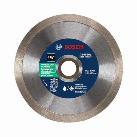 Bosch | DB4566C 4 - 1/2 In. Premium Plus Continuous Rim Diamond Blade for Clean Cuts - Mississauga Hardware Centre Inc