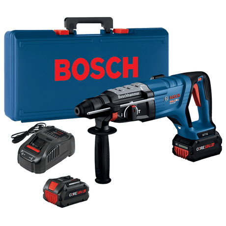 Bosch GBH18V - 28DCK24 18V Brushless Connected - Ready SDS - plus® Bulldog™ 1 - 1/8 In. Rotary Hammer Kit with (2) CORE18V 8 Ah High Power Batteries - Mississauga Hardware Centre Inc