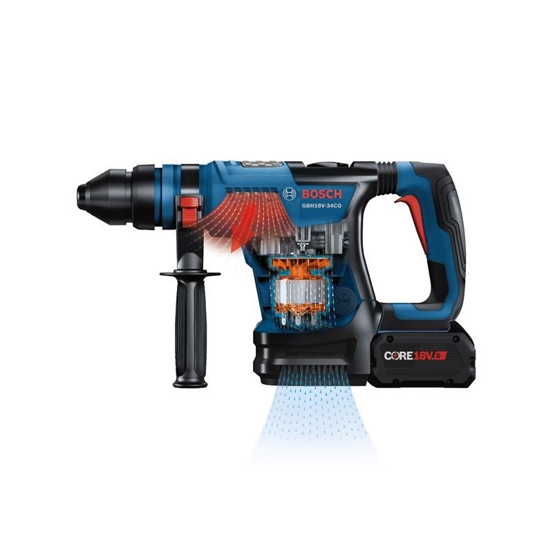 Bosch GBH18V - 34CQB24 Connected - Ready SDS - plus Bulldog 1 - 1/4 In. Rotary Hammer with (2) CORE18V 8Ah High Power Batteries - Mississauga Hardware Centre Inc