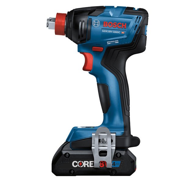 Bosch GDX18V - 1860CB15 18V Connected - Ready Two - In - One 1/4 In. and 1/2 In. Bit/Socket Impact Driver/Wrench Kit with (1) CORE18V 4 Ah Advanced Power Battery - Mississauga Hardware Centre Inc