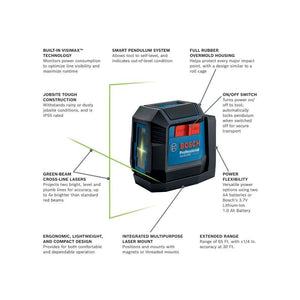 Bosch GLL50 - 20GL Green Beam Self Leveling Cross Line Laser - Mississauga Hardware Centre Inc