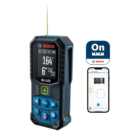 BOSCH GLM165 - 27CGL BLAZE™ Connected Green - Beam 165 Ft. Laser Measure with (1) 3.7V Lithium - Ion 1.0 Ah Battery - Mississauga Hardware Centre Inc