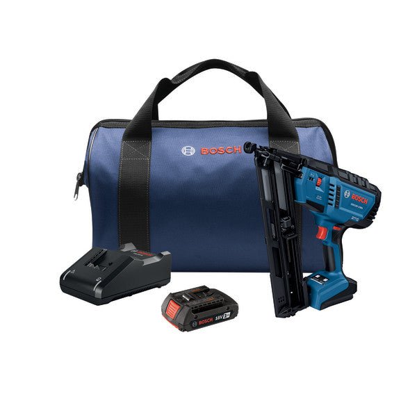Bosch GNH18V - 15MAB12 18V Brushless 15 - Gauge Angled Finish Nailer Kit with (1) 2 Ah Standard Power Battery - Mississauga Hardware Centre Inc