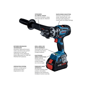 Bosch GSB18V - 1330CB14 PROFACTOR 18V Connected Ready 1/2 In. Hammer Drill/Driver Kit with (1) CORE 18V 8 Ah High Power Battery - Mississauga Hardware Centre Inc