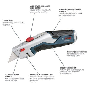 Bosch H11 - 13000 - 1 Retractable Utility Knife - Mississauga Hardware Centre Inc