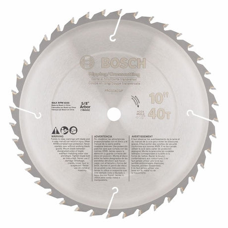 Bosch | PRO1040GP 10" 40 Tooth General - Purpose Woodworking Circular Saw Blade - Mississauga Hardware Centre Inc