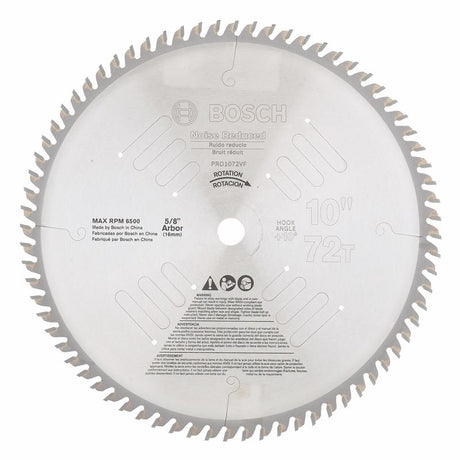 Bosch | PRO1072VF 10" 72 Tooth Noise/Vibration - Reduced Circular Saw Blade - Mississauga Hardware Centre Inc
