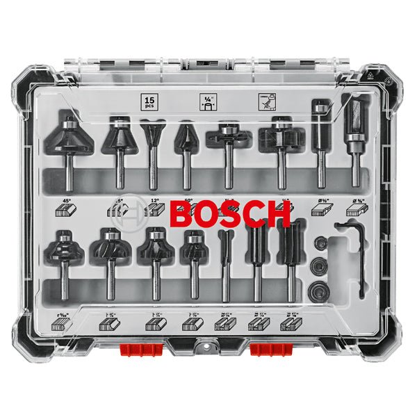 Bosch RBS015MBS 15 pc. Carbide - Tipped Wood Router Bit - Mississauga Hardware Centre Inc