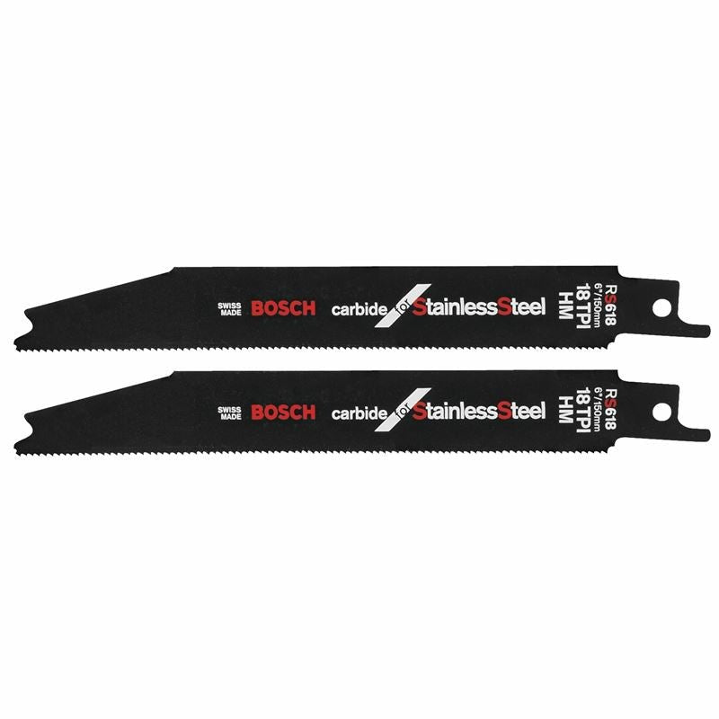 Bosch RS618 - 2 6 In. 18 TPI Stainless Steel Cutting Reciprocating Saw Blade - Mississauga Hardware Centre Inc
