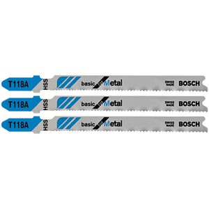 Bosch T118A3 3 pc. 3 - 5/8 In. 17 - 24 TPI Basic for Metal T - Shank Jig Saw Blades - Mississauga Hardware Centre Inc