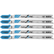 Bosch T118BF 5 pc. 3 - 5/8 In. 11 - 14 TPI Flexible for Metal T - Shank Jig Saw Blades - Mississauga Hardware Centre Inc