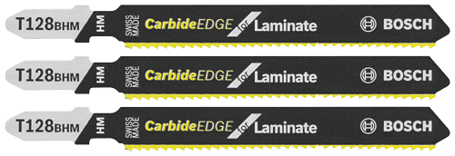 Bosch T128BHM3 3 pc. 3 - 5/8 In. 14 TPI Carbide - Strip Special for Laminates T - Shank Jig Saw Blades - Mississauga Hardware Centre Inc