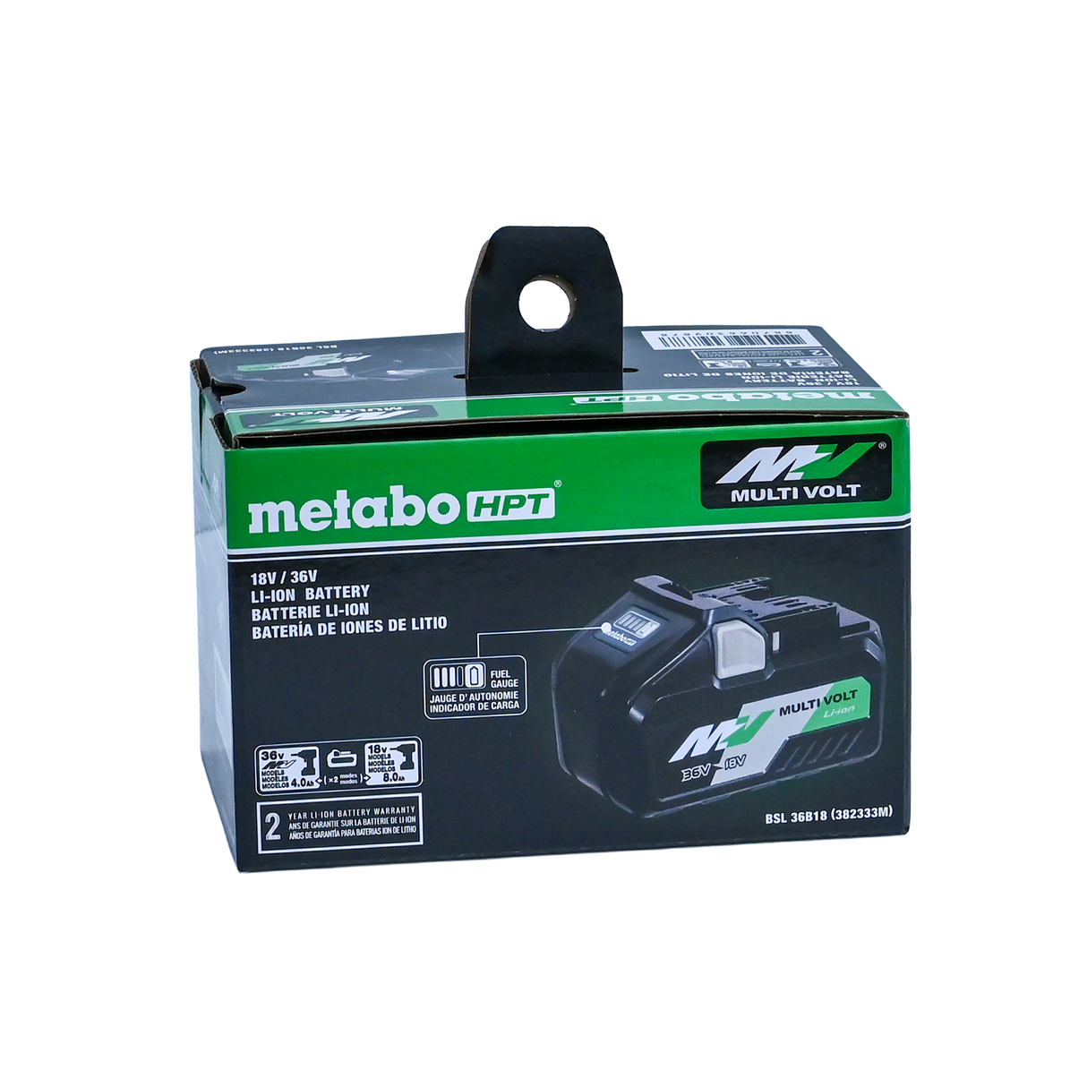metabo HPT 382333M 36V/18V MultiVolt Lithium Ion Slide Battery 4.0Ah/8.0A