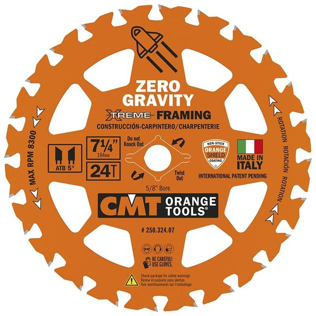 CMT 7 - 1/4in x 24T ZERO GRAVITY FRAMING BLADE - Mississauga Hardware Centre Inc