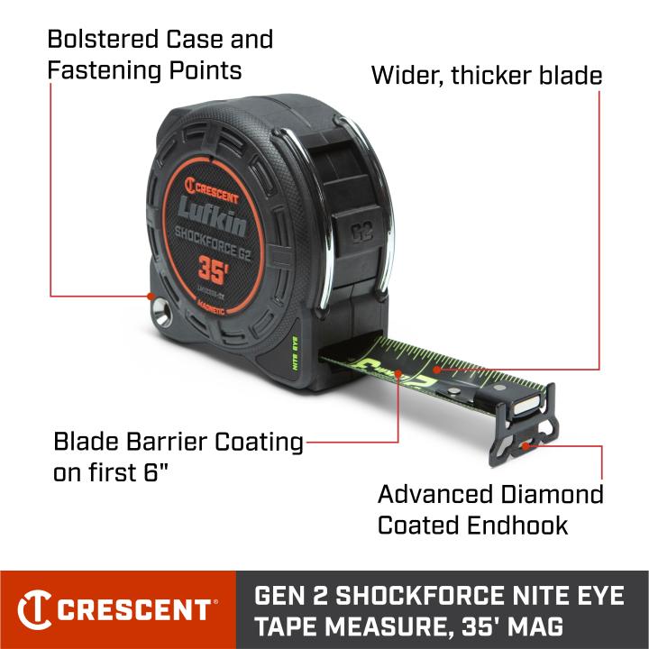 Crescent LM1235B - 02 1 - 1/4" x 35' Shockforce Nite Eye™ G2 Magnetic Tape Measure - Mississauga Hardware Centre Inc