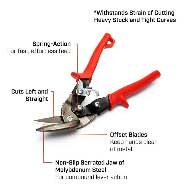 Crescent M6R 9 - 1/4" MetalMaster® Offset Straight and Left Cut Aviation Snips - Mississauga Hardware Centre Inc
