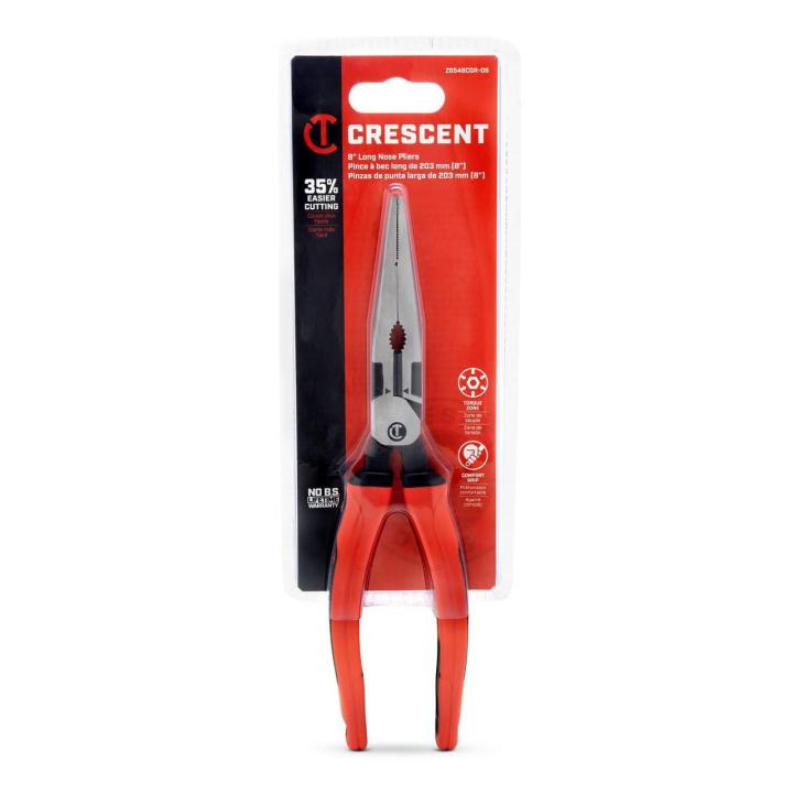 Crescent Z6548CGR - 06 8" Z2 Long Nose Plier with Dual Material Grip Rawhide Handle - Mississauga Hardware Centre Inc