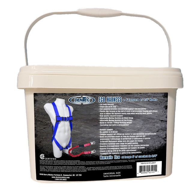 DENTEC Eco Universal Harness & 6ft Lanyard Kit In Bucket - Mississauga Hardware Centre Inc