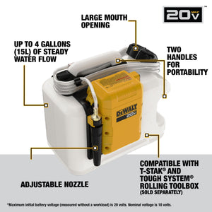 DEWALT DCE6820B 20V MAX* POWERED WATER TANK (BARE TOOL) - Mississauga Hardware Centre Inc
