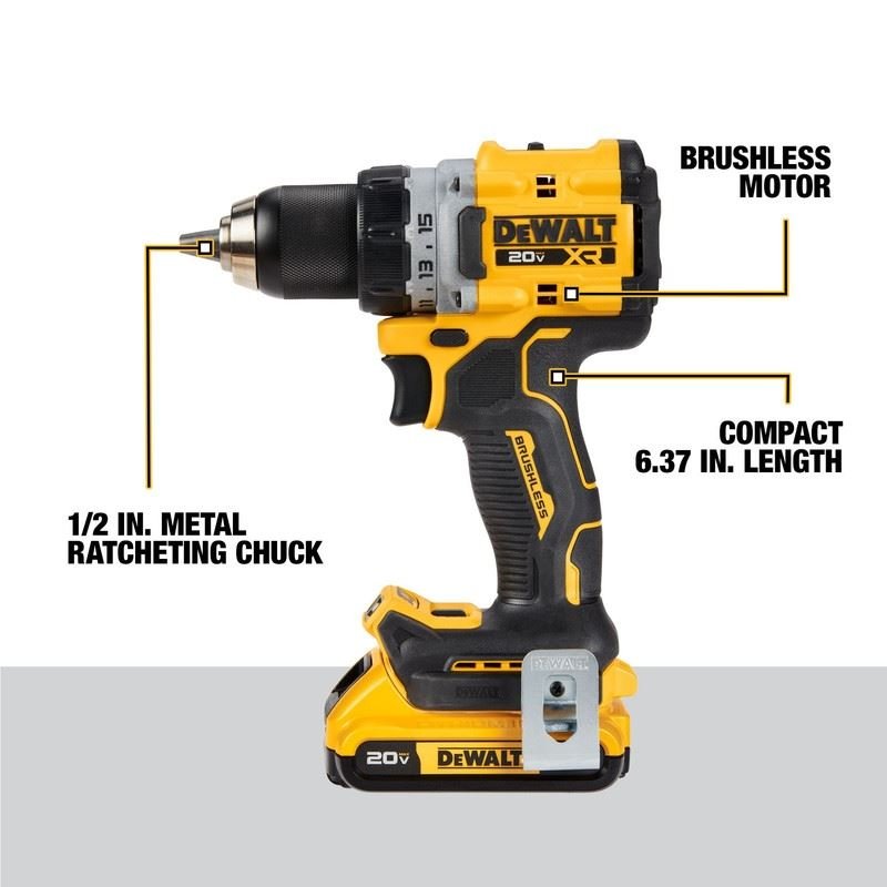 DEWALT DCK248D2 DEWALT 20V MAX* XR Brushless Cordless 1/2 in. Drill/Driver and 1/4 in. Impact Driver Kit - Mississauga Hardware Centre Inc