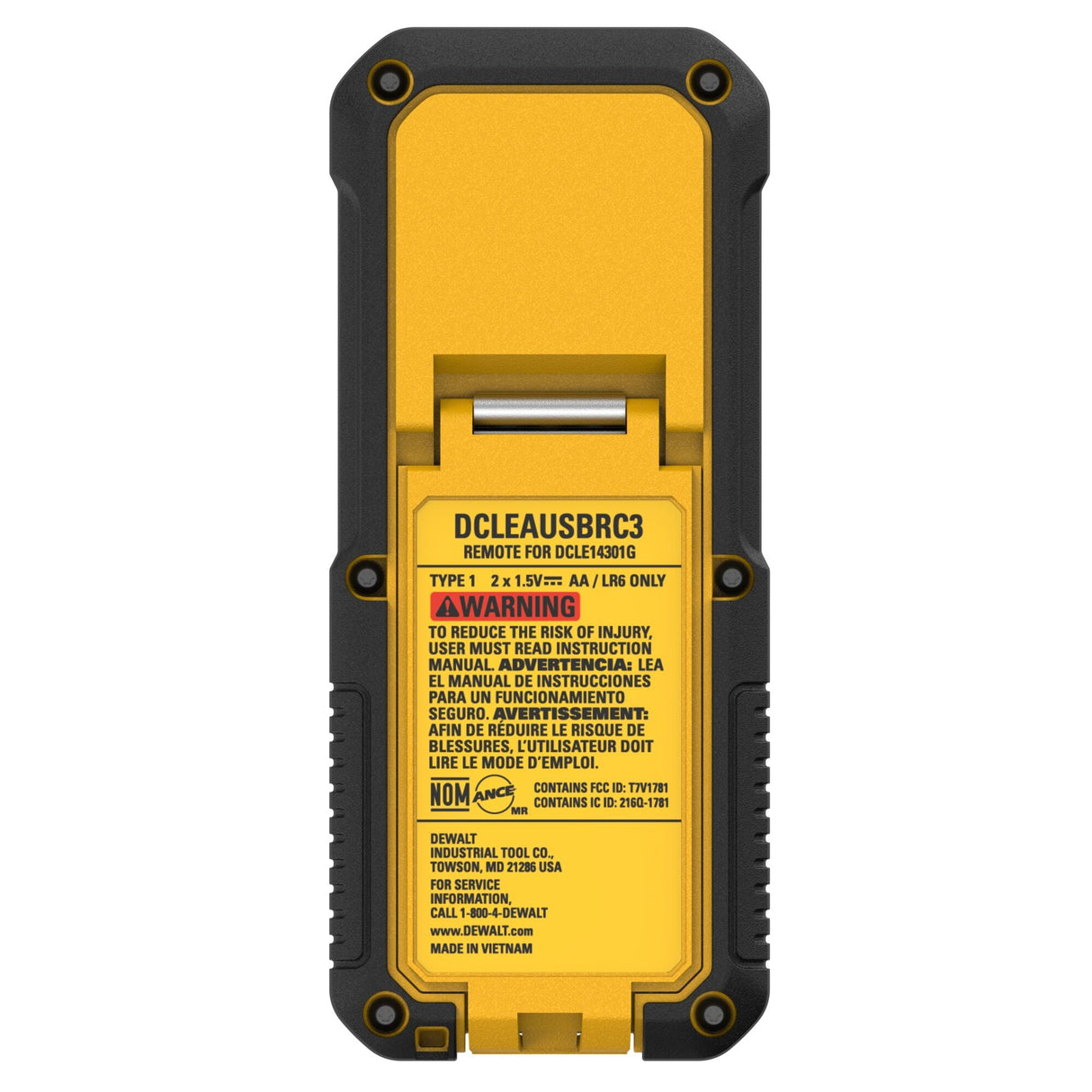 DEWALT DCLEAUSBRC3 Remote Control for USB DCLE14301G/GB Green 3X180° Line Laser - Mississauga Hardware Centre Inc