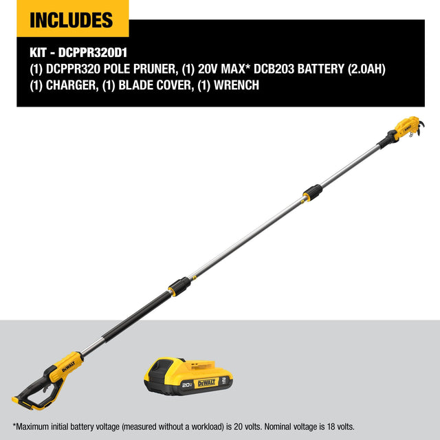 DEWALT DCPPR320D1 Pole Pruner Kit - Mississauga Hardware Centre Inc
