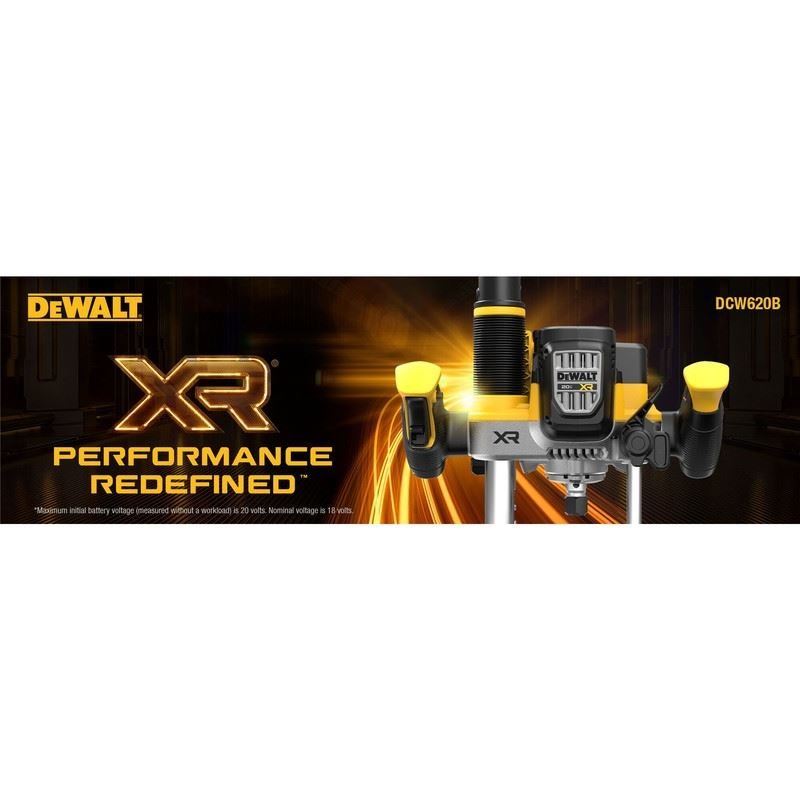 DEWALT DCW620B 20V MAX XR BRUSHLESS CORDLESS 2 - 1/4 PEAK HP PLUNGE ROUTER (TOOL ONLY) - Mississauga Hardware Centre Inc