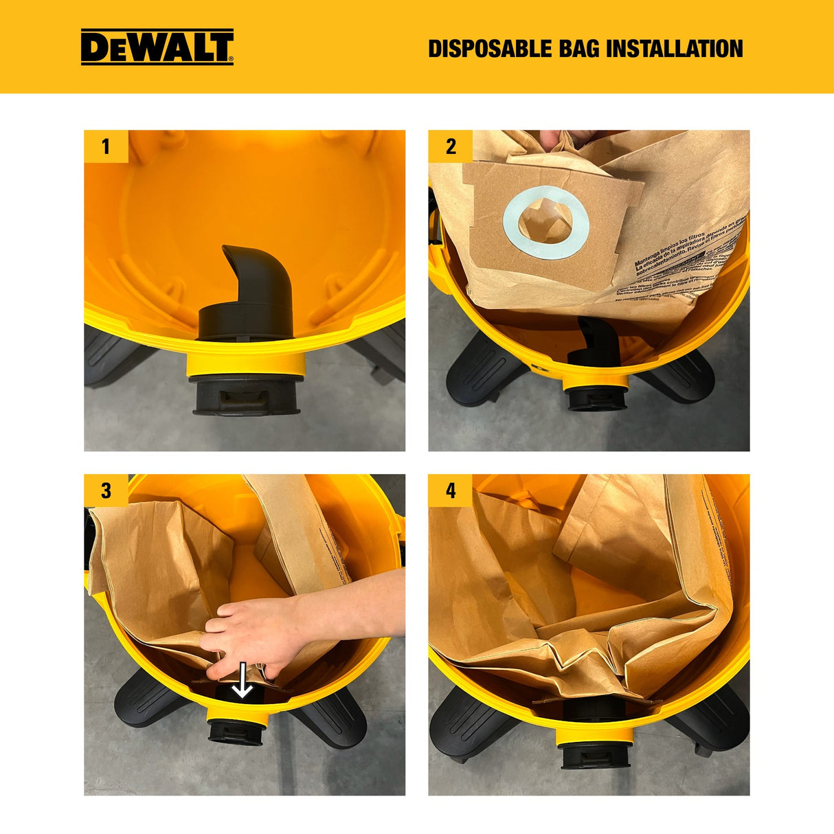 DEWALT DXVA194112 12 Gallon to 16 Gallon Fine Dust Bag (Pack of 3) - Mississauga Hardware Centre Inc
