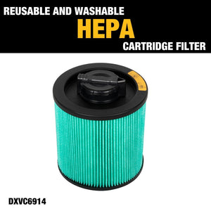 DEWALT DXVC6914 6 Gallon to 16 Gallon Cartridge Filter HEPA for Wet/Dry Vacuum - Mississauga Hardware Centre Inc