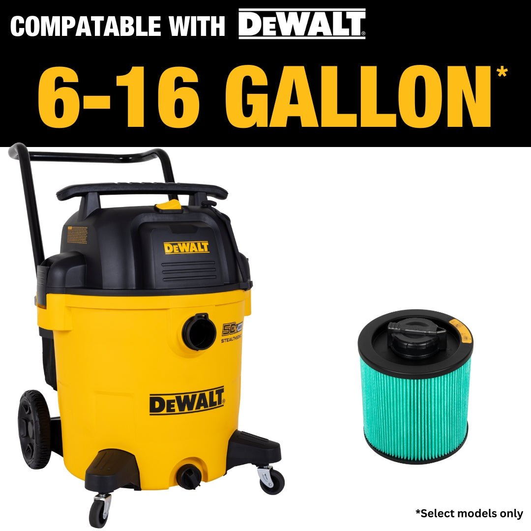 DEWALT DXVC6914 6 Gallon to 16 Gallon Cartridge Filter HEPA for Wet/Dry Vacuum - Mississauga Hardware Centre Inc