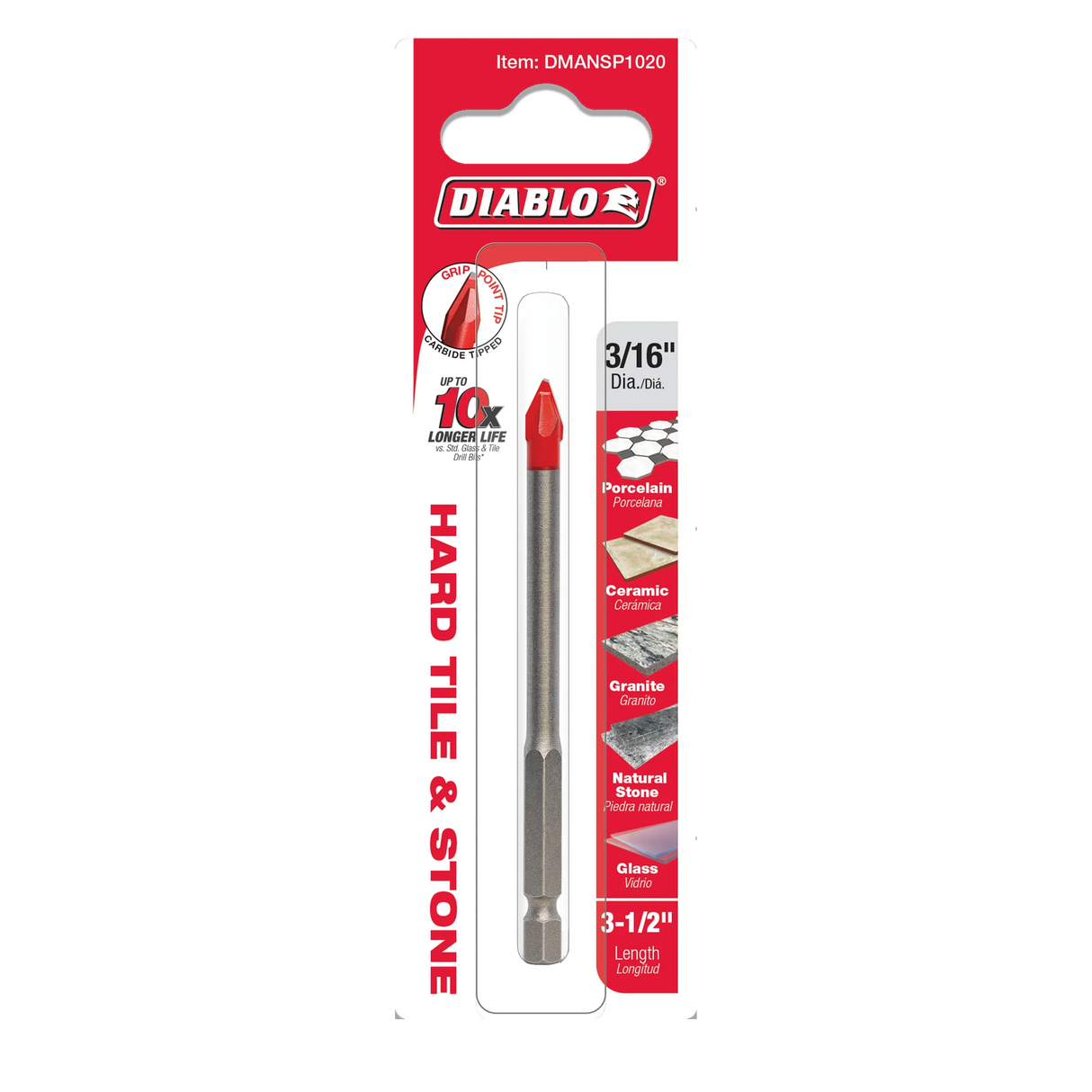 Diablo Hard Tile & Stone Carbide Tipped Drill Bit