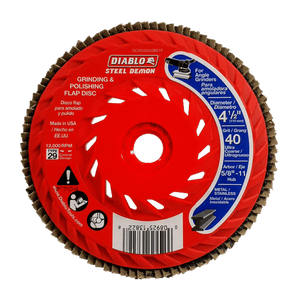 DIABLO CDX045040B01F 4 - 1/2" 40 - Grit Steel Demon™ Flap Disc for Metal with Speed Hub - Mississauga Hardware Centre Inc