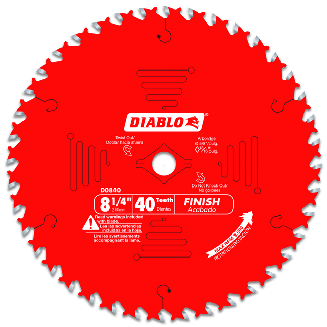 Diablo D0840X 8 - 1/4" x 40 - Teeth Finishing Saw Blade for Wood - Mississauga Hardware Centre Inc