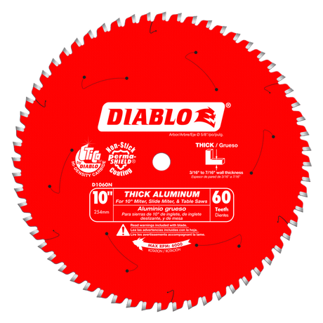 Diablo D1060N 10" x 60 - Teeth Saw Blade for Thick Aluminum - Mississauga Hardware Centre Inc