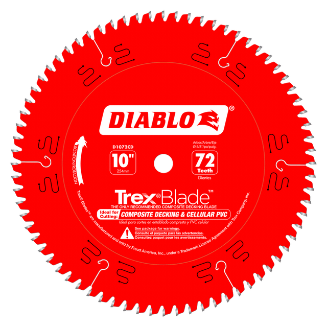 Diablo D1072CDC 10" x 72 - Teeth TrexBlade™ Saw Blade for Composites and Plastic - Mississauga Hardware Centre Inc