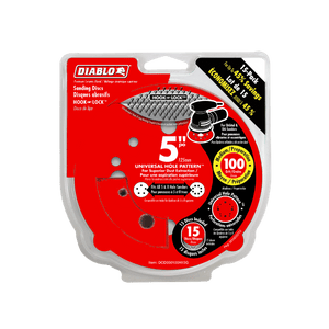 DIABLO DCD050100H15G 5" 100 - Grit Hook & Lock™ ROS Sanding Discs (15 - pk) - Mississauga Hardware Centre Inc