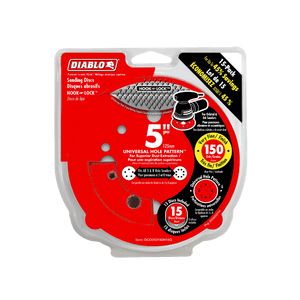 DIABLO DCD050150H15G 5" 150 - Grit Hook & Lock™ ROS Sanding Discs (15 - pk) - Mississauga Hardware Centre Inc