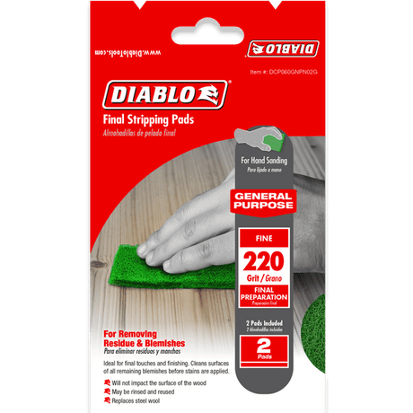 DIABLO DCP060GNPN02G 220 - Grit Final Stripping Pads (2 - pk) - Mississauga Hardware Centre Inc