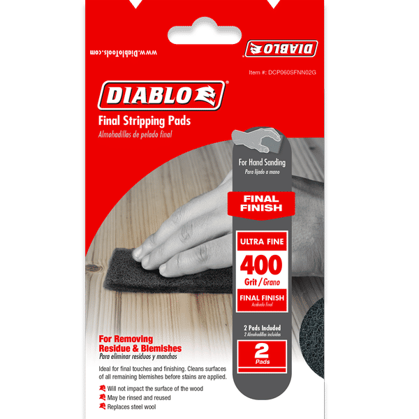 DIABLO DCP060SFNN02G 400 - Grit Final Stripping Pads (2 - pk) - Mississauga Hardware Centre Inc
