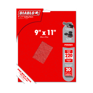 DIABLO DCS911220S20G 9" x 11" 220 - Grit Sanding Sheets (20 - pk) - Mississauga Hardware Centre Inc