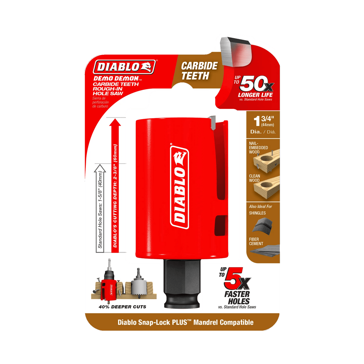 Diablo Demo Demon® Carbide Teeth Rough - In Hole Saws - Mississauga Hardware Centre Inc